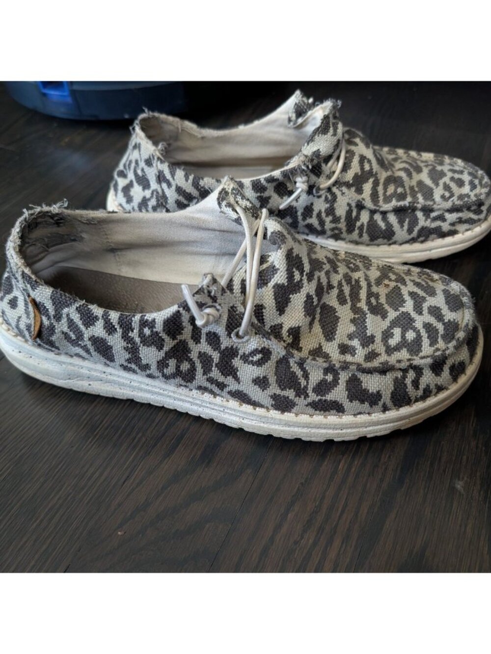 Leopard animal print hey dude Wendy women slip on boat shoes
